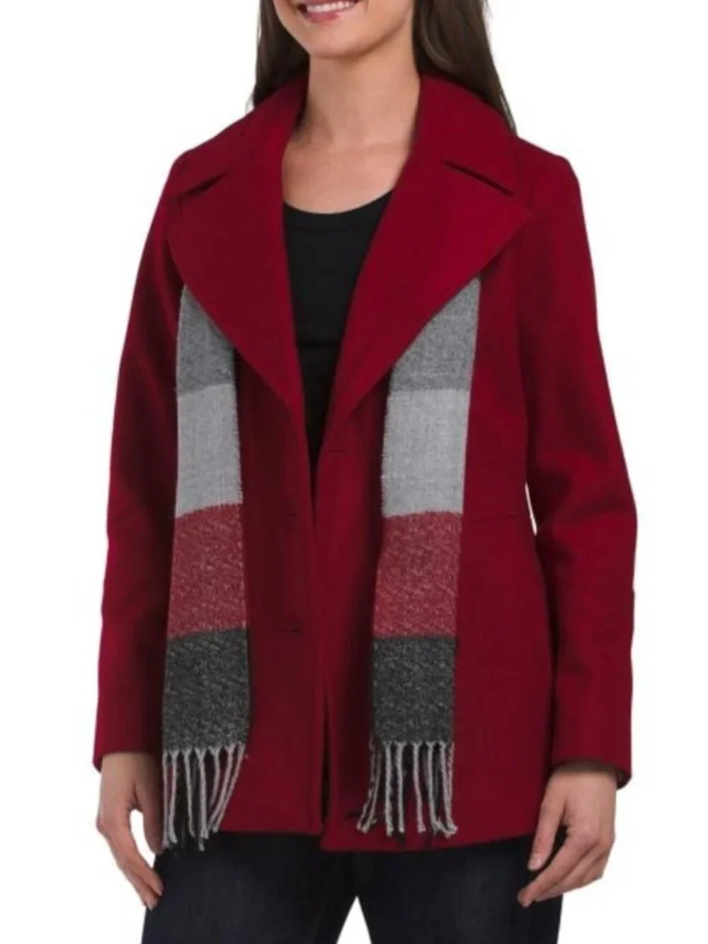 LONDON FOG Wool Blend Double Breasted Peacoat - Picture 1 of 5